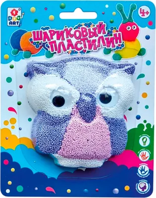 Набор для творчества 1Toy Шариковый пластилин Совенок в блистере / Т24529