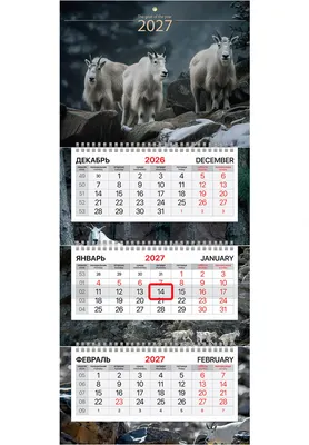 Календарь настенный Brauberg Extra Mini. Goats. 2027 год / 118368