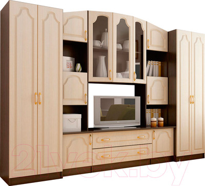 Стенка Горизонт Мебель Макарена (МДФ, венге/дуб)