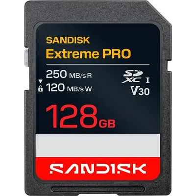 Карта памяти SanDisk Extreme Pro SDXC 128GB UHS-I V30 U3 (SDSDXXJ-128G-GSCIN)