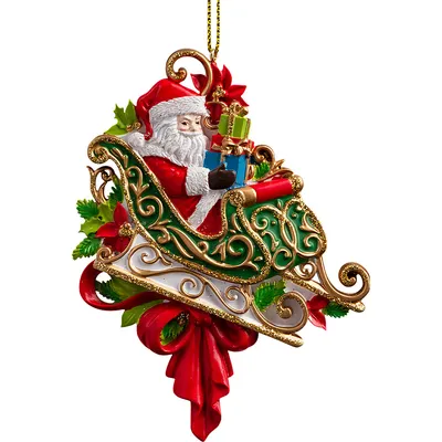 Елочная игрушка Erich Krause Decor. Дед Мороз в санях / 66065