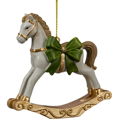 Елочная игрушка Erich Krause Decor. Лошадка-качалка с зеленым бантом / 66165