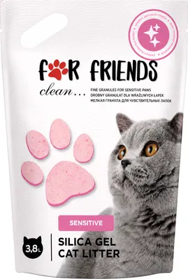 Наполнитель для туалета For Friends Силикагелевый Sensitive / TUZ978 (детская пудра, 3.8л)