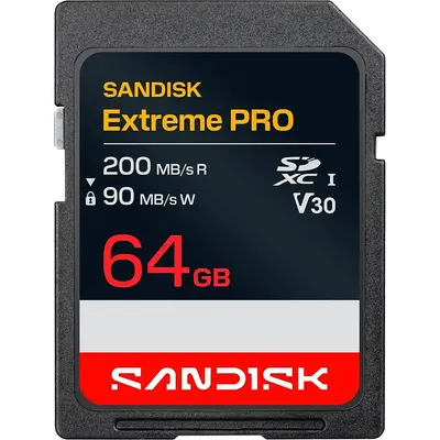 Карта памяти SanDisk Extreme Pro SDXC 64GB UHS-I V30 U3 (SDSDXXU-064G-GUCIN)