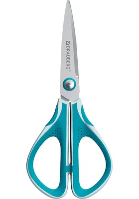 Ножницы канцелярские Brauberg 274305 (бирюзовый/серый)