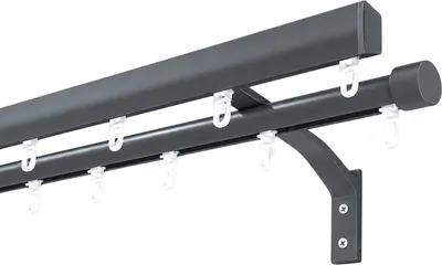 Карниз для штор Divades Калитва 30x15/D 19мм 2-рядный / 90123300 (3м, графит)