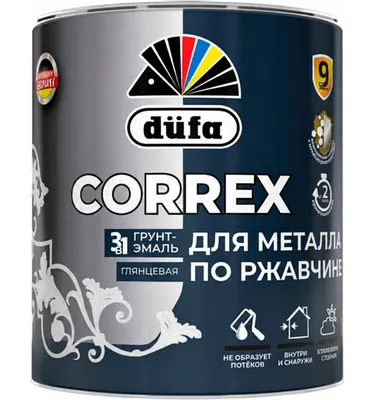 Грунт-эмаль Dufa Correx 3в1 для металла по ржавчине (750мл, серебристый молотковый)