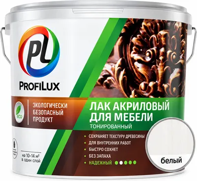Лак Profilux акриловый для мебели (900мл, белый)
