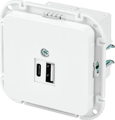 Розетка Sundays Electric USB-A и USB-C РП5-6561 (карбон)