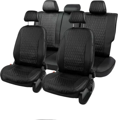 Комплект чехлов для сидений PSV Статус Hyundai Solaris I/Kia Rio III 2010-2017 г / 139294 (черный/отстрочка черная)