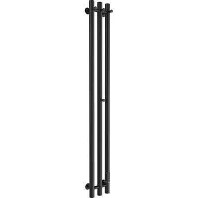 Полотенцесушитель электрический Маргроид Ferrum Inaro 3 СНШ 120x6x12 крючки 3/1 (черный матовый, таймер справа)