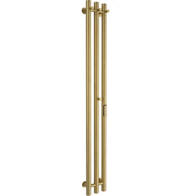 Полотенцесушитель электрический Маргроид Ferrum Inaro 3 СНШ 150x6x12 крючки 3/1 (матовое золото, таймер справа)
