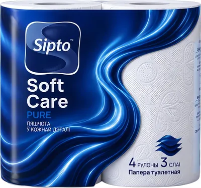 Туалетная бумага Sipto Soft Care Pure 3-х слойная (4рул)
