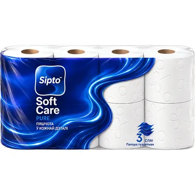 Туалетная бумага Sipto Soft Care Pure 3-х слойная (8рул)