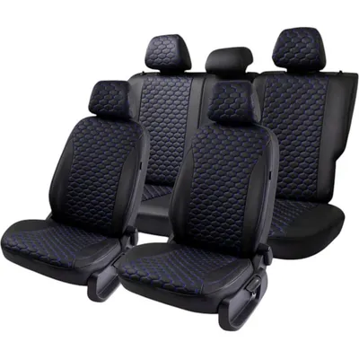 Комплект чехлов для сидений PSV Статус Toyota Rav4 IV 2012-2019 г / 140182 (черный/отстрочка синяя)