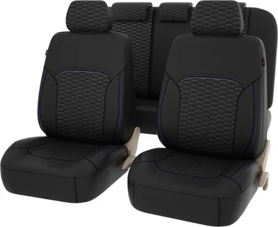 Комплект чехлов для сидений PSV Forester Next / 137010 (черный/отстрочка синяя)