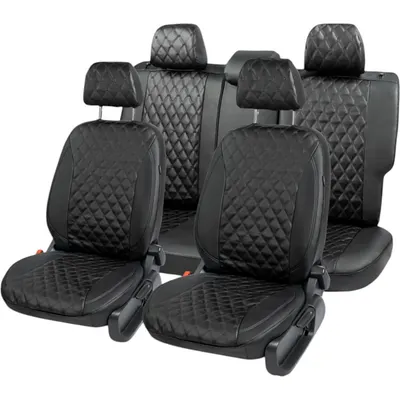 Комплект чехлов для сидений PSV Статус VW Polo V 2009-2020 г / 139351 (черный/отстрочка черная)