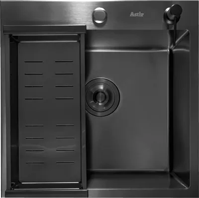 Мойка кухонная Astir Pro Decor Millet PVD Black 50x50B (с дозатором и корзиной)