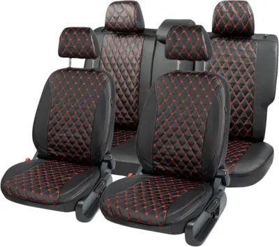 Комплект чехлов для сидений PSV Hyundai Solaris II/Kia Rio IV 2017-2022 г / 139282 (черный/красный)
