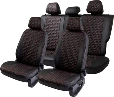Комплект чехлов для сидений PSV Hyundai Solaris II/Kia Rio IV 2017-2022 г / 138775 (черный/красный)