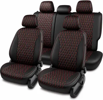 Комплект чехлов для сидений PSV Hyundai Solaris II/Kia Rio IV 2017-2022 г / 139279 (черный/красный)