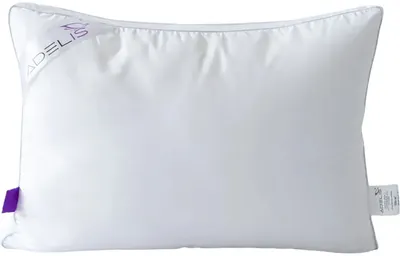Подушка для сна ADELIS Шелк 45x65x5 / П-313 (сатин, 1200г леб.пух, сумка)