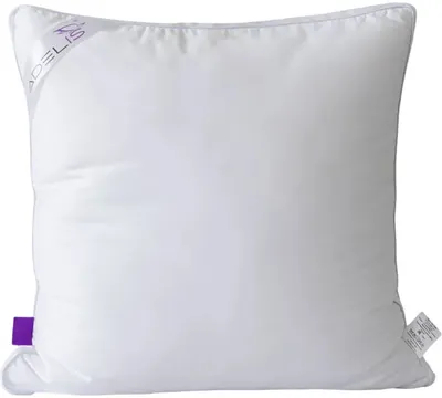 Подушка для сна ADELIS Шелк 65x65x5 на молнии / П-245 (тик, 1800г леб.пух, сумка)