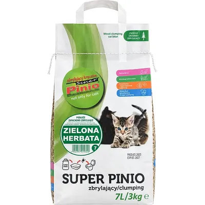 Наполнитель для туалета Super Pinio Kruszon Древесный комкующийся (7л, зеленый чай)