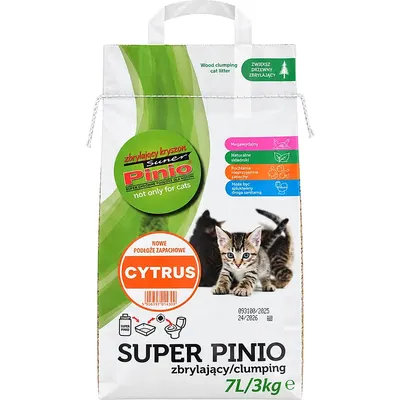 Наполнитель для туалета Super Pinio Kruszon Древесный комкующийся (7л, цитрус)