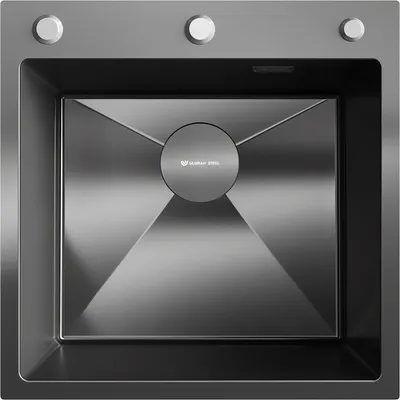 Мойка кухонная Ulgran Steel 50x50 (вороненая сталь)