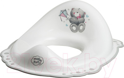 Детская накладка на унитаз Maltex Мишка / 4088 (белый/серый)