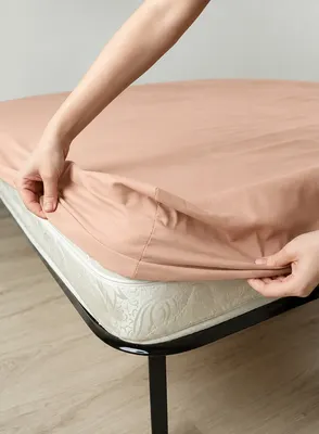 Простыня Samsara На резинке 200x180x25 / ГЛ180Пр-1 (персиковый, бязь)