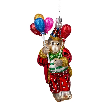 Елочная игрушка Erich Krause Decor. Обезьяна с воздушными шарами / 66270