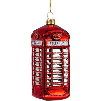 Елочная игрушка Erich Krause Decor. Телефонная будка сверкающая / 66258