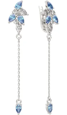 Серьги из серебра ZORKA 0310252.BZ (с фианитами, шпинелями синтетическими и аквамаринами)