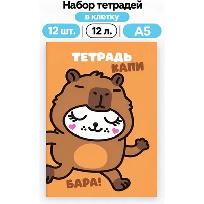 Набор тетрадей ILikeGift Milota Box Капибара / K-136-NB-027-06 (12шт, 12л, клетка)