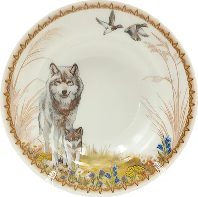 Тарелка столовая глубокая Фарфор Белой Руси Идиллия Фауна 5С1177Ф34
