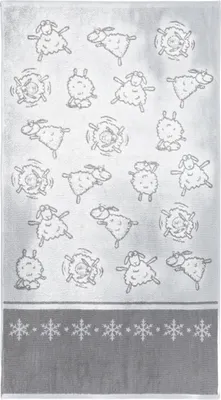 Полотенце ВАСИЛИСА Овечка-балерина 70x130 (серый)