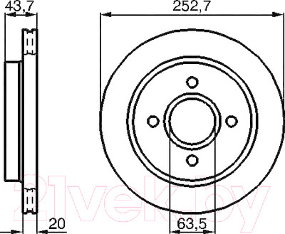 Тормозной диск Bosch 0986478605