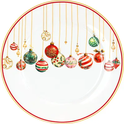 Тарелка столовая обеденная Fissman Christmas Balls 13352