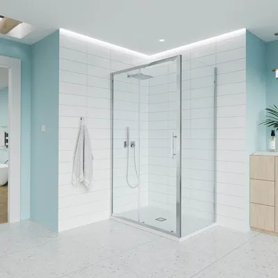 Душевой уголок Veconi Evo 130x80x195 / E1-SP-CH-13080-01-C9 (стекло прозрачное/хром)