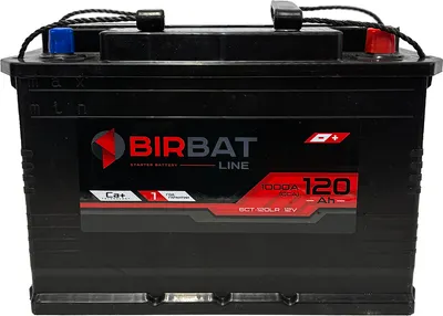 Автомобильный аккумулятор BIRBAT 1000А о.п. R+ / 6ст-120 (0) R Аз (120 А/ч)