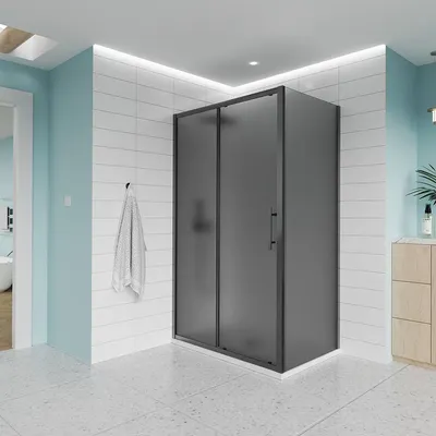 Душевой уголок Veconi Evo 100x70x195 / E1-SP-B-10070-12-C9 (стекло тонированное матовое/черный)