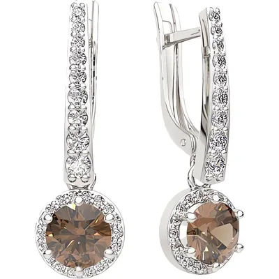 Серьги из серебра ZORKA 03S9048 (с раухтопазами и фианитами)