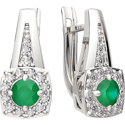 Серьги из серебра ZORKA 03G11167 (с агатами и фианитами)