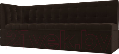 Скамья кухонная мягкая Лига Диванов Бриз 209 / 100380 левый (вельвет, коричневый)