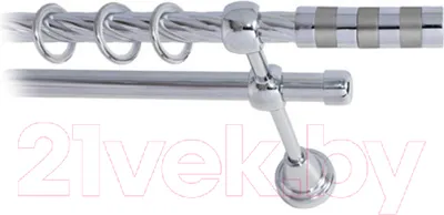 Карниз для штор Lm Decor Жезл 060 2р витой (хром, 1.6м)