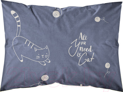 Наволочка Samsara Коты на синем фоне 5070Н-6