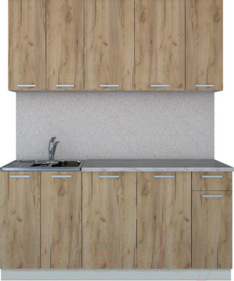 Кухонный гарнитур Interline Мила Лайт 1.7-60 (дуб золотой/опал светлый)