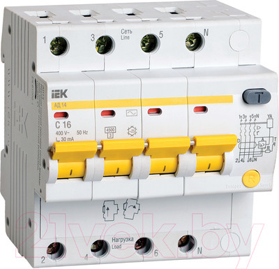 Дифференциальный автомат IEK MAD10-4-016-C-030